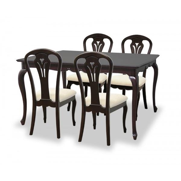 西洋家具 ダークブラウン テーブル ダイニングテーブル ブラウン4人掛けテーブル ダークブラウン