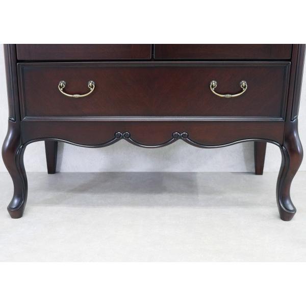 キャビネット2枚扉 ガラスキャビネット 飾り棚 ブラウン 本棚