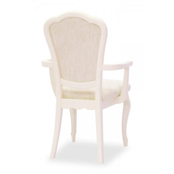 バラのレリーフ　フランスアンティーク調ラタンホワイトチェア　シャビーシック　猫足 バラのレリーフ フランスアンティーク調ラタンホワイトチェア