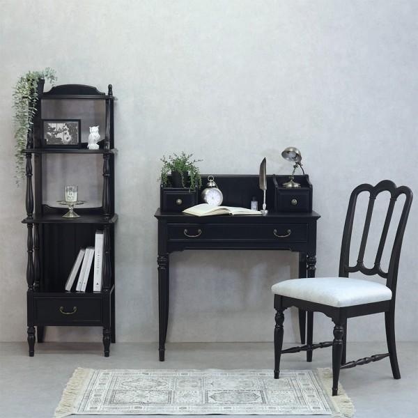 デスク パソコンデスク ブラック 書斎机 ノワール シャビーシック