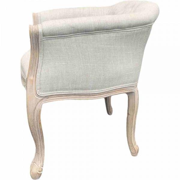 アームチェア 一人掛けチェア アームソファ ベージュ リネン 椅子 木製