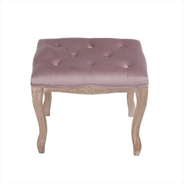 スツール チェア フレンチテイスト 木製 ピンク ベロア 椅子 輸入家具