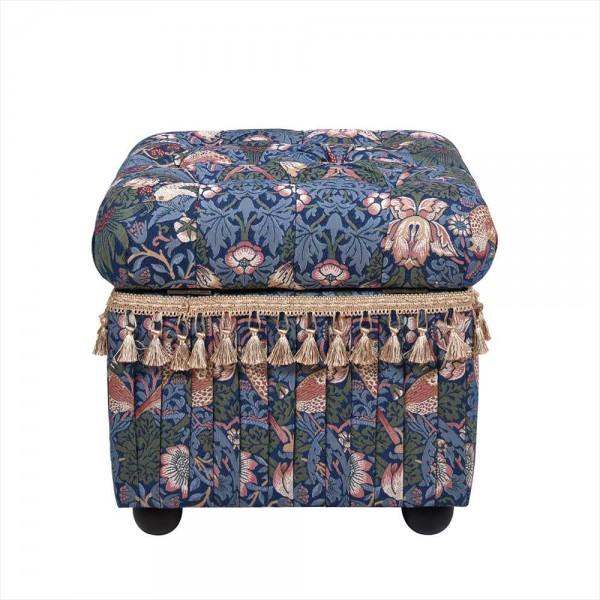 収納付きスツール スツール 収納付き オットマン いちご泥棒柄