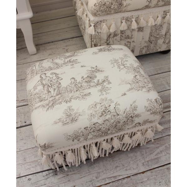 フットスツール 小型 フットレスト 足置き ジュイ柄 ジェニファー