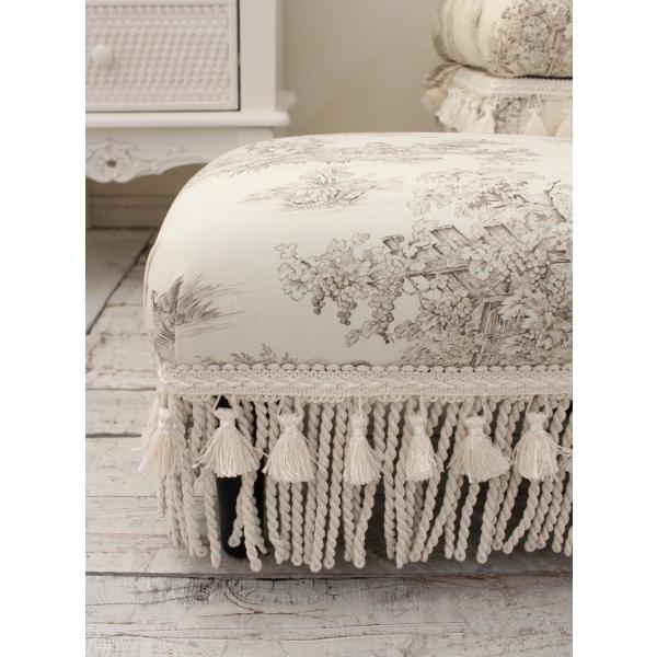 フットスツール 小型 フットレスト 足置き ジュイ柄 ジェニファー