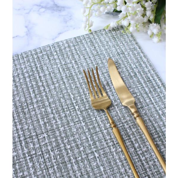 ランチョンマット PVC ツイード プレースマット おしゃれ レッド