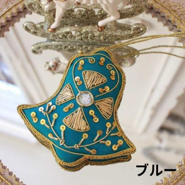 SALE20%OFF) ツリーオーナメント ビーズ刺繍 ベル 鈴 クリスマス