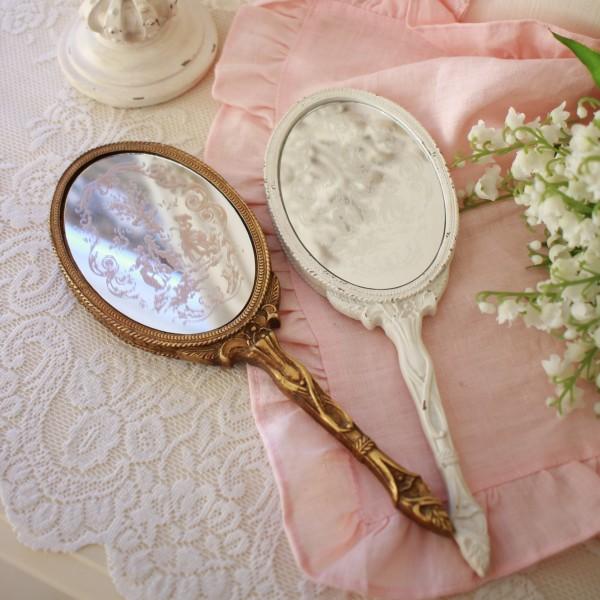 手鏡 ハンドミラー トワルドジュイ アンティーク風 ミラー ロココ調 鏡