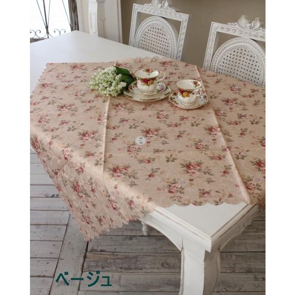 テーブルクロス はっ水 トップクロス 可愛い 薔薇柄 エレガントローズ