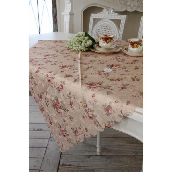 テーブルクロス はっ水 トップクロス 可愛い 薔薇柄 エレガントローズ