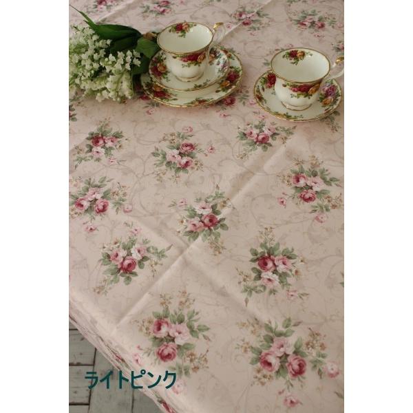 テーブルクロス はっ水 4人掛けテーブル 可愛い 薔薇柄 花柄 長方形