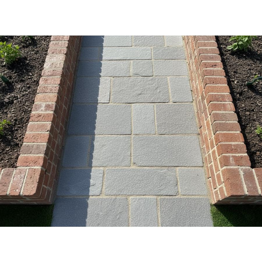 敷石 庭 天然石 平板 石 自然石 石畳 キャッスルグレー 乱尺敷石 約0.5