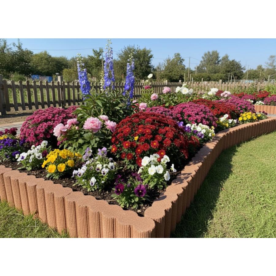 花壇 ブロック 置くだけ diy 庭 土留め 花壇ブロック ラインオレンジ 5