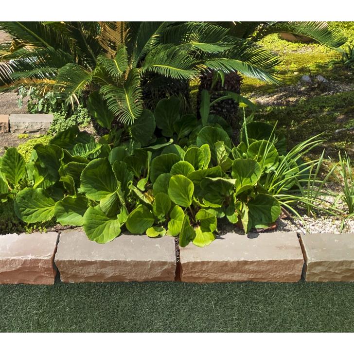 サンドベージュ 花壇 石 庭 砂利止め 土留め 花壇ブロック 自然石