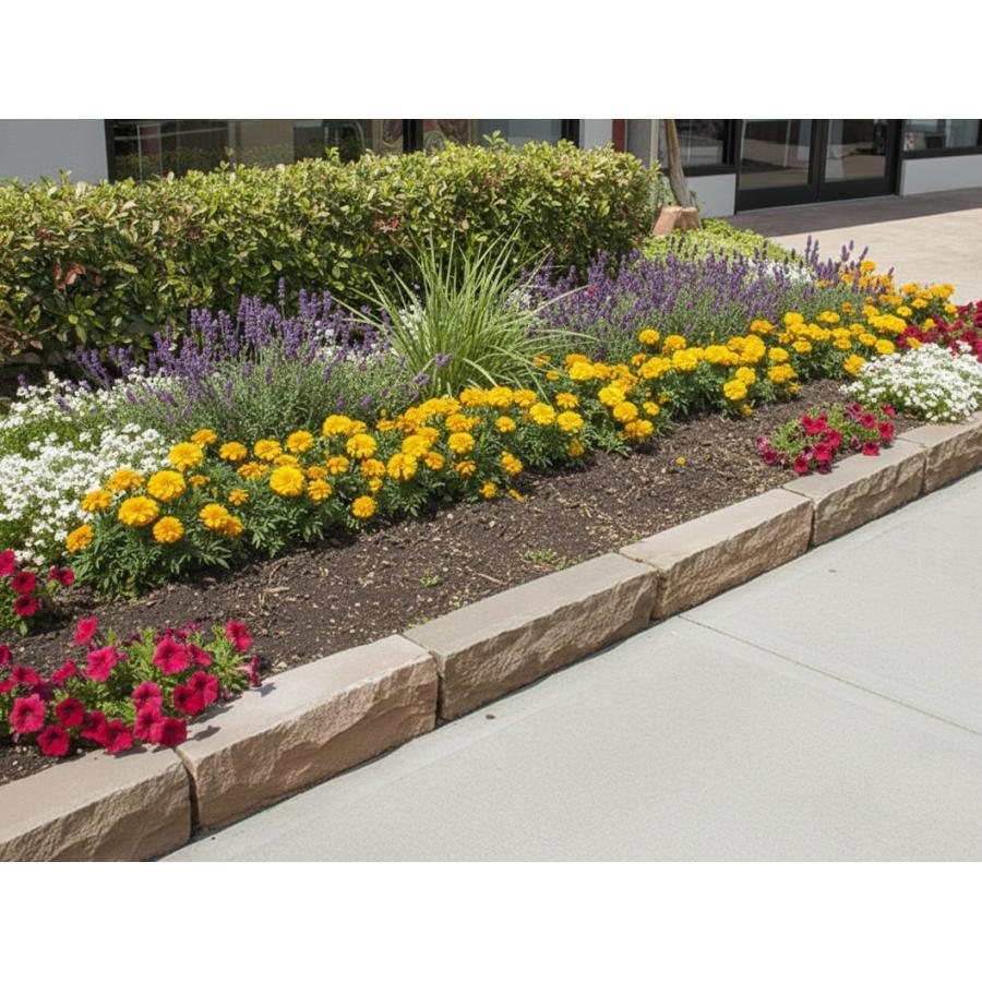 サンドベージュ 花壇 石 庭 砂利止め 土留め 花壇ブロック 自然石