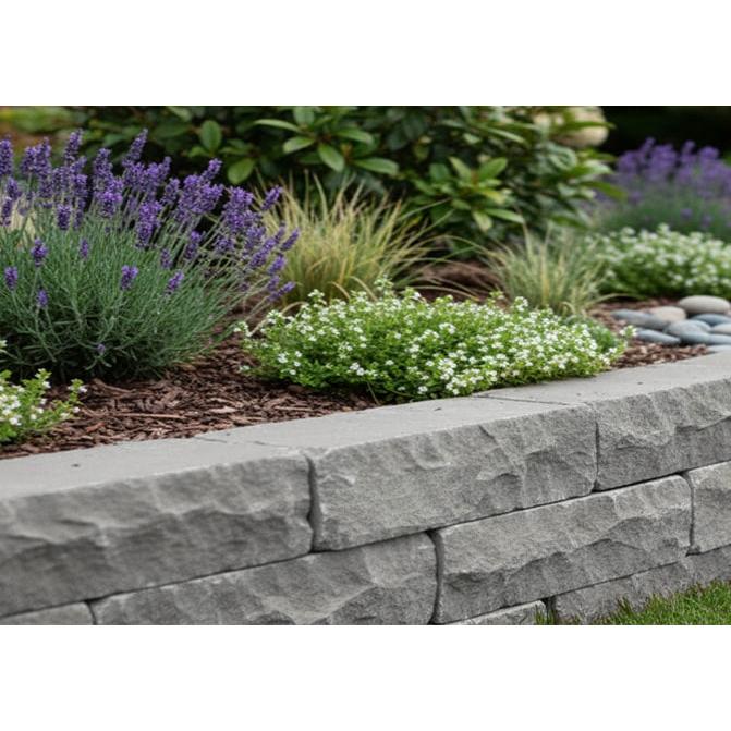 グレー 花壇 石 仕切り 土留め 砂利止め 花壇ブロック 庭 庭石 自然石