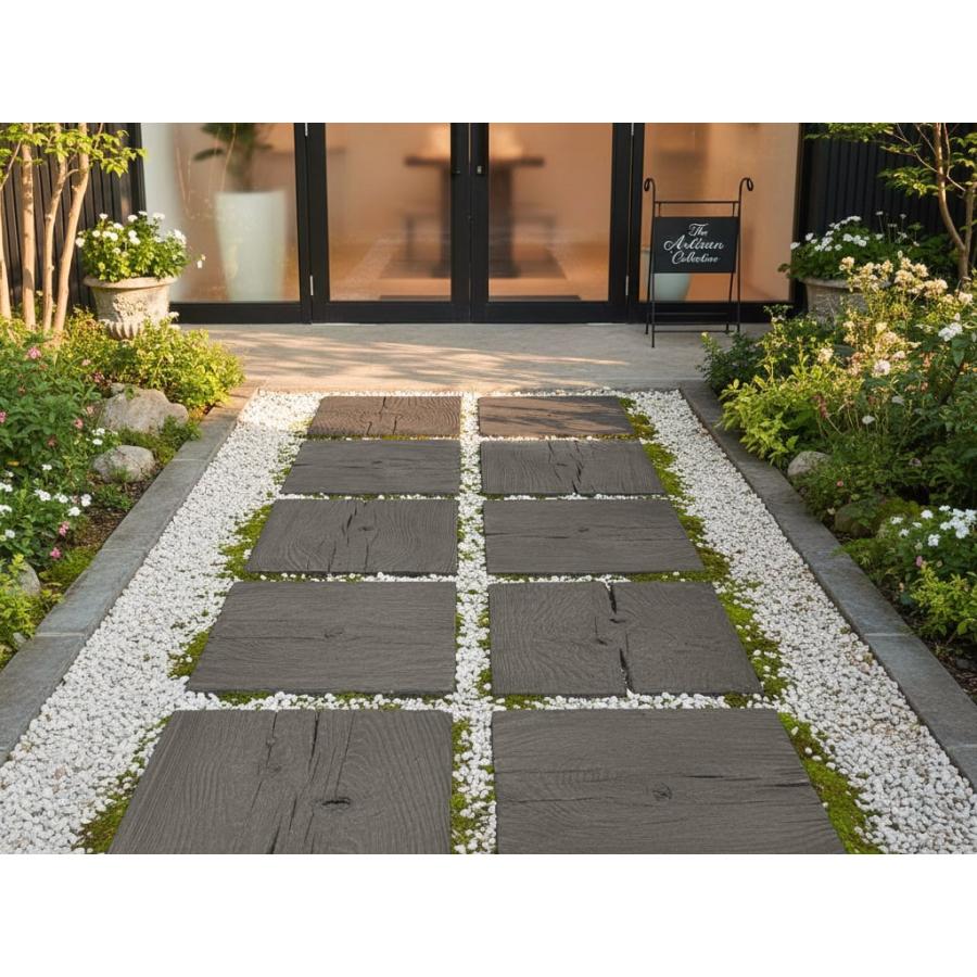 コンクリート 枕木 敷石 平板 300角 ウッドプレートペイブ 枕木風