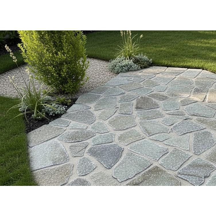 乱形石 伊吹石 グレー 約0.6平米 約80-250mm 鉄平石 乱形 敷石 小乱形