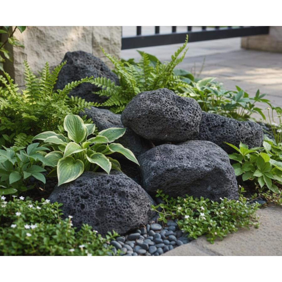 溶岩石 庭石 黒 庭 石 自然石 ロックガーデン ガーデニング