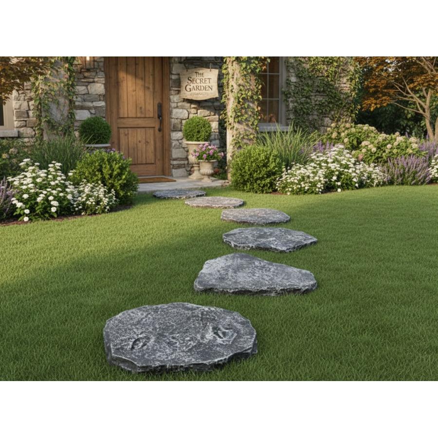 庭 敷石 置くだけ 敷くだけ 飛び石 黒 ステップストーン diy 自然石風