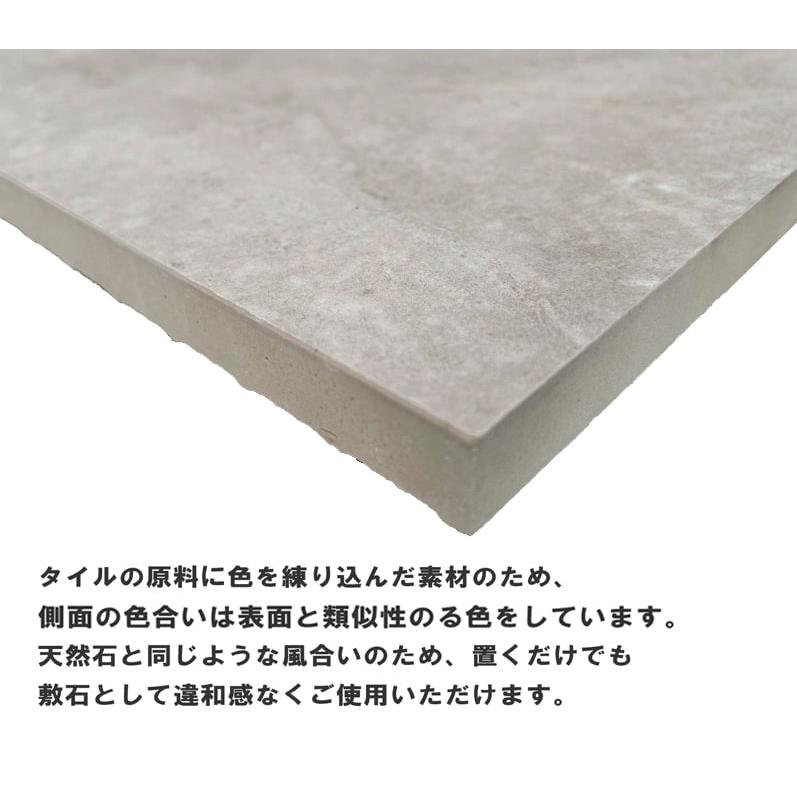 庭 タイル 置くだけ 敷くだけ 平板 敷石 シルバーグレー 厚物タイル 2