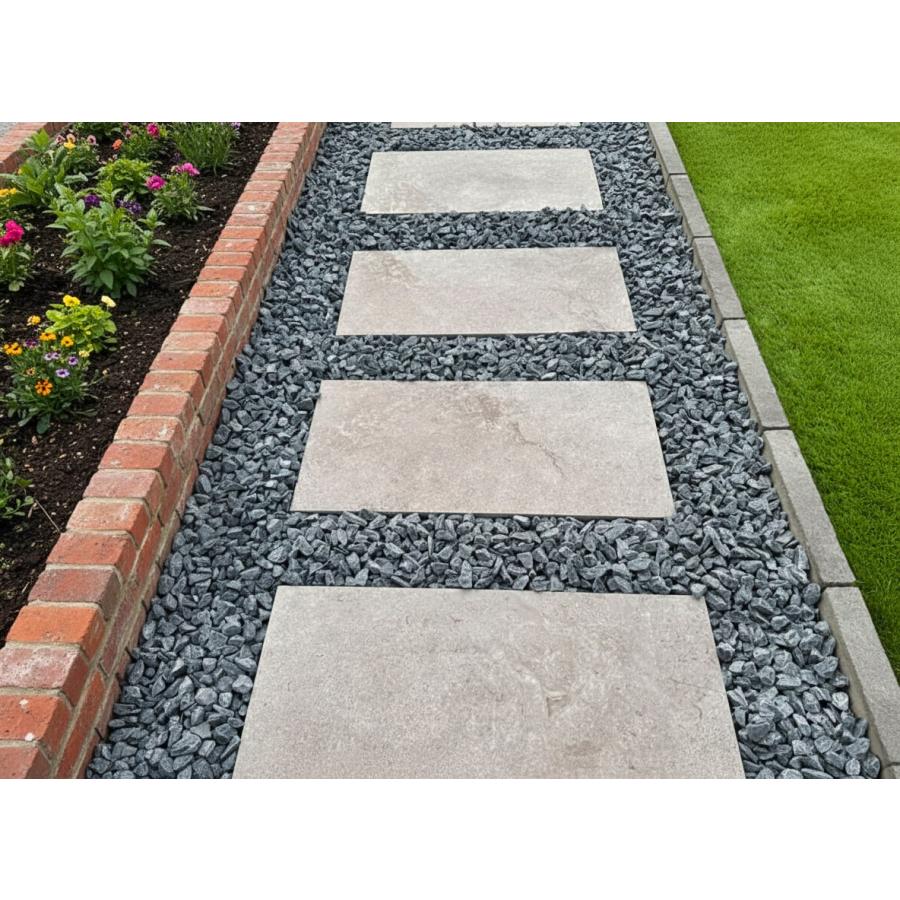 庭 タイル 置くだけ 敷くだけ 平板 敷石 シルバーグレー 厚物タイル 2