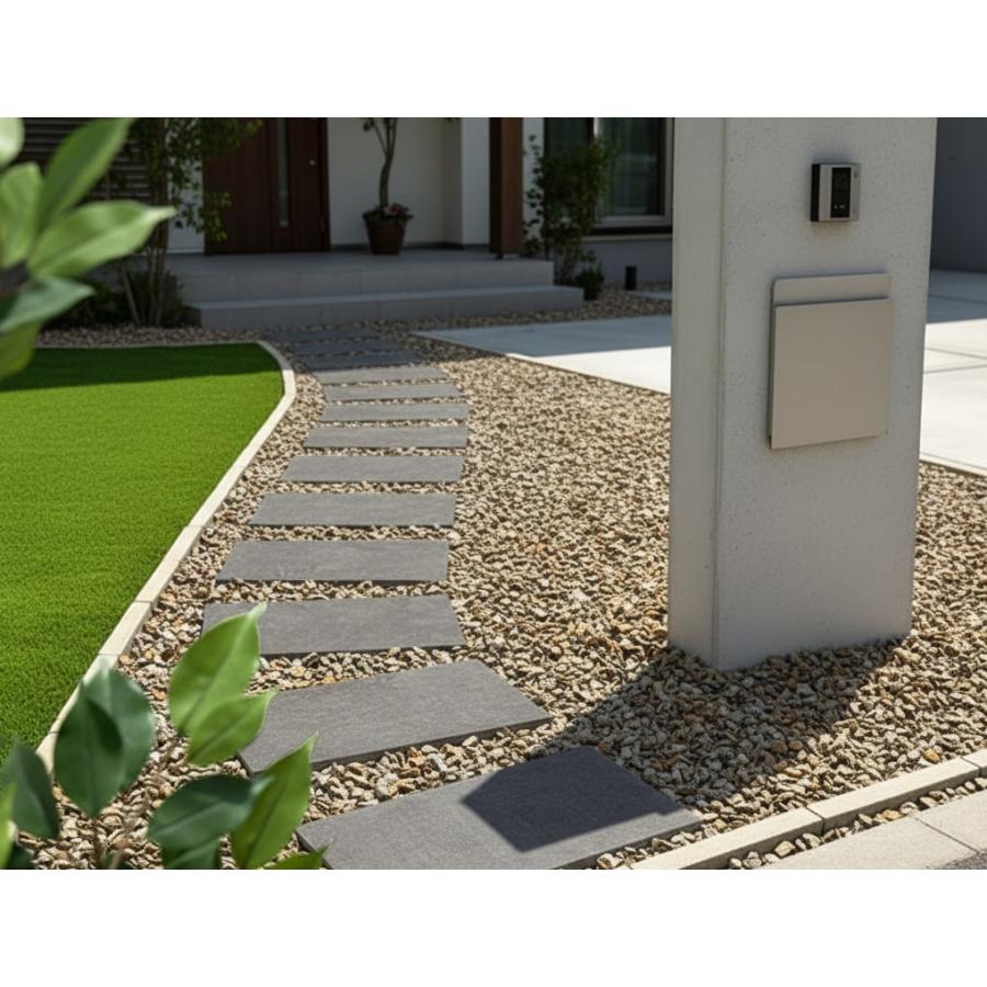 庭 タイル 置くだけ 敷くだけ 敷石 平板 黒 グレー 御影石風 ブラック