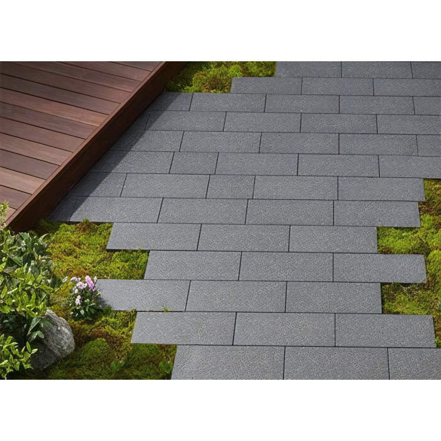 庭 タイル 置くだけ 敷くだけ 敷石 平板 黒 グレー 御影石風 ブラック