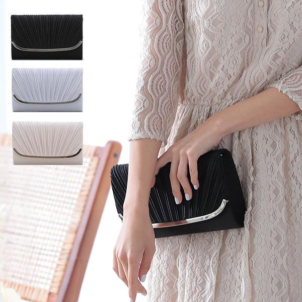 パーティーバッグ クラッチバッグ 2way ショルダーバッグ 大きめ チェーン 結婚式 パーティー 二次会 斜めがけ 黒