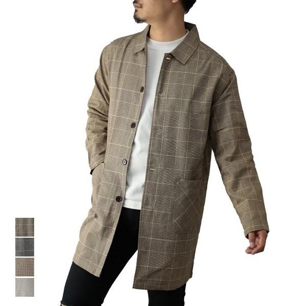 ステンカラーコート メンズ スプリングコート カジュアル ビジネス チェック柄 ショップコート シャツコート 綿麻 長袖 ロング アウター セール 2818s Sb S Styleblock スタイルブロック 通販 Yahoo ショッピング