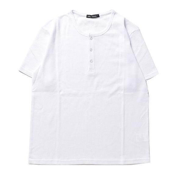 Tシャツ カットソー 半袖 無地 ヘンリーネック ワッフル サーマル トップス ユニセックス メンズ｜styleblock｜07