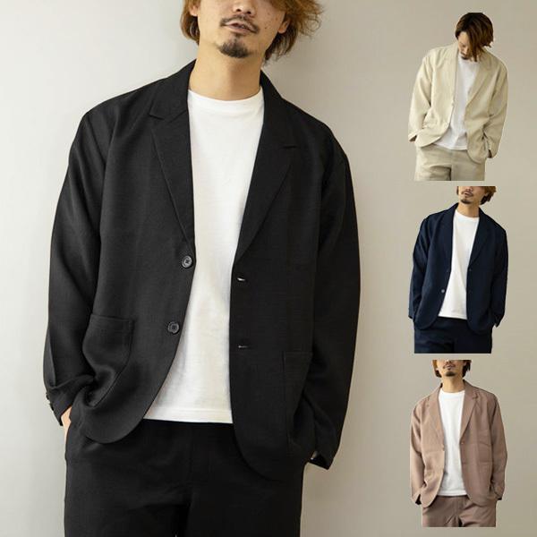 テーラードジャケット サマージャケット おしゃれ カジュアル オーバーサイズ ビッグ セットアップ フェイクリネン 麻 無地 長袖 アウター ユニセックス メンズ Sb Sa Styleblock スタイルブロック 通販 Yahoo ショッピング