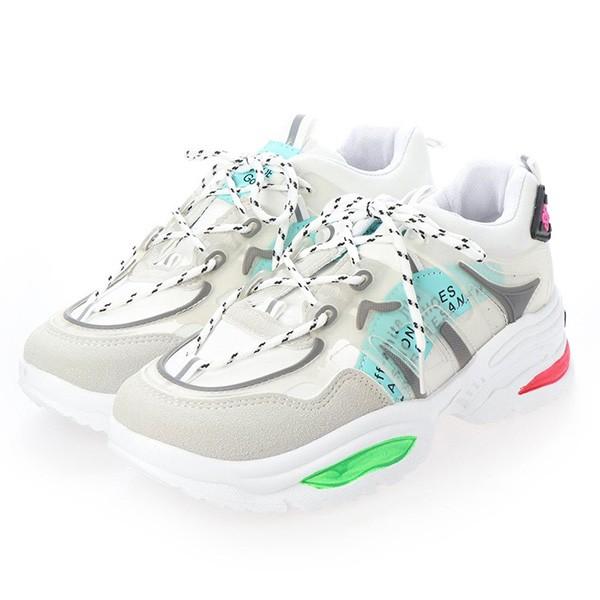 スニーカー ダッドスニーカー レディース 厚底 配色 白 黒 おしゃれ 韓国 ロゴ カラフル シューズ 靴 Sb Sneaker076 Styleblock スタイルブロック 通販 Yahoo ショッピング