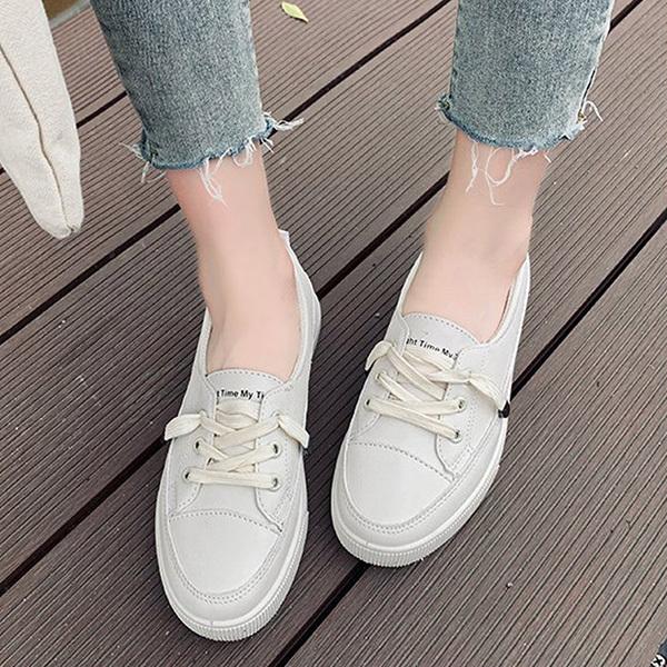 STYLEBLOCK スニーカー ローカット 白 レースアップ ハーフ