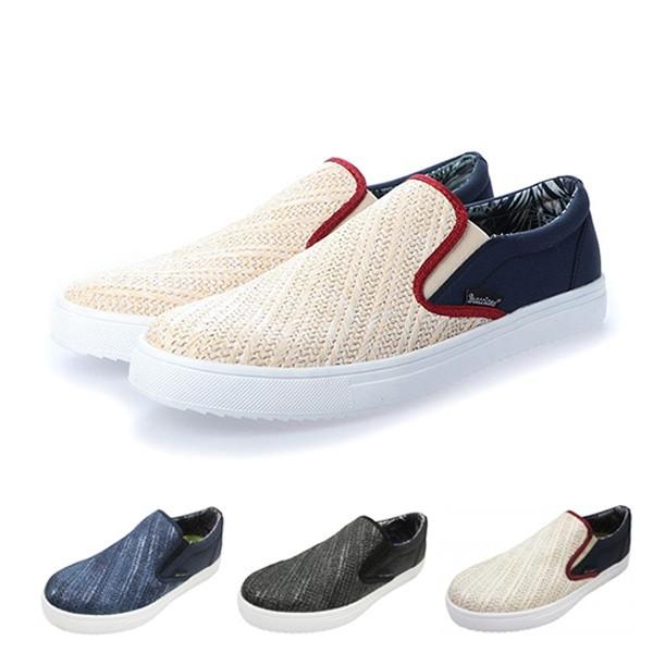 スニーカー スリッポン メンズ おしゃれ 配色 カジュアル シューズ 靴 スリッポン 定番