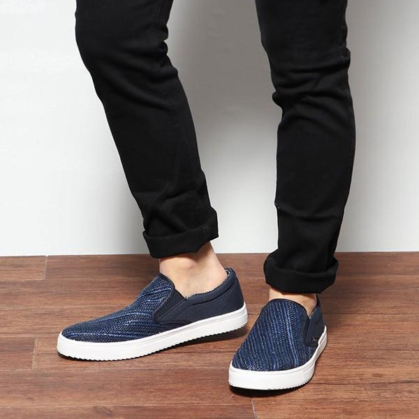 スニーカー スリッポン メンズ おしゃれ 配色 カジュアル シューズ 靴 スリッポン 定番