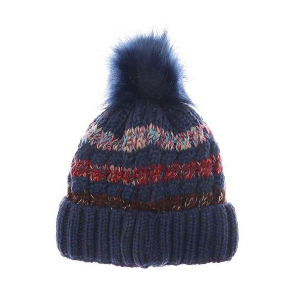 ニット帽 ニットキャップ ファー付き ポンポン ボーダー 帽子 キャップ 伸縮性あり 小物 レディース Sb Hat001 パーティードレス Style Block 通販 Yahoo ショッピング