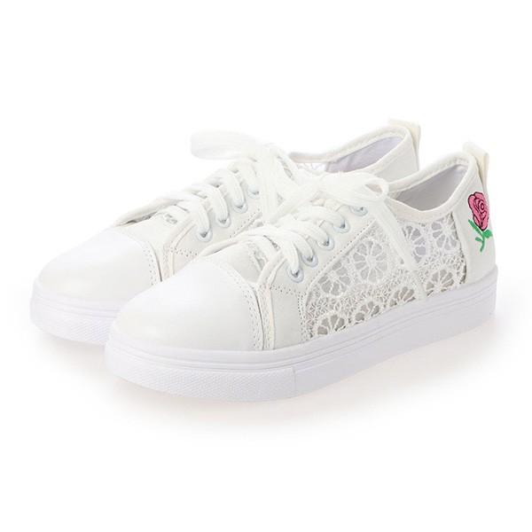 スニーカー レディース おしゃれ 白 黒 レース バラ 刺繍 厚底 ローカット 靴 カジュアル シューズ Sb Sneaker0 パーティードレス Style Block 通販 Yahoo ショッピング