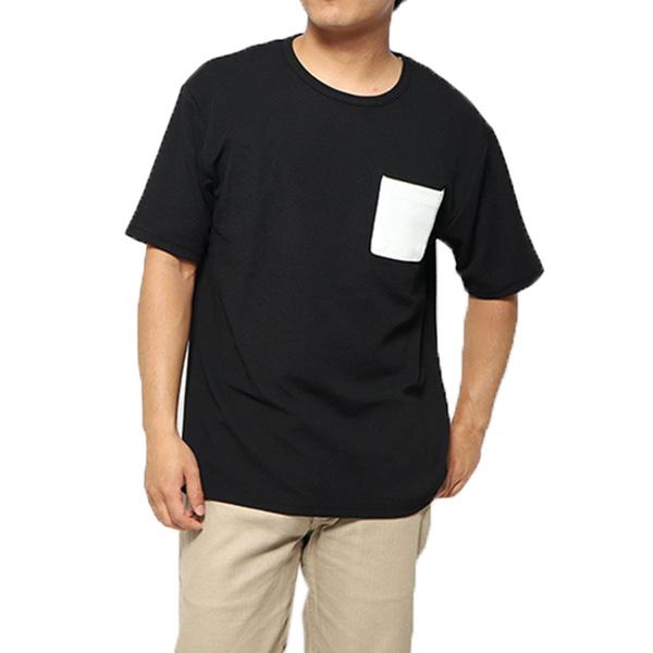 Tシャツ カットソー メンズ おしゃれ 無地 半 黒 ポケット付き 丸首 クルーネック ユニセックス トップス Sb 0403 0 メンズファッション Styleblockmen 通販 Yahoo ショッピング