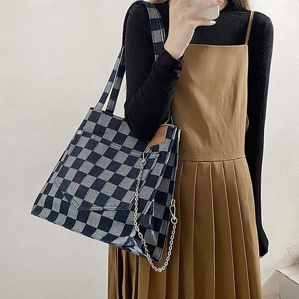 STYLEBLOCK ショルダーバッグ トートバッグ 市松模様 大きい A4