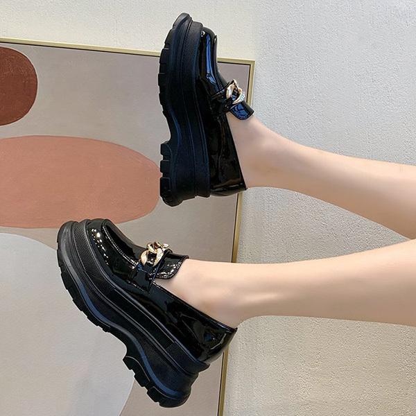 STYLEBLOCK ローファー パンプス 厚底 チェーン 黒 歩きやすい STYLEBLOCK ローファー パンプス 厚底 チェーン 黒 歩きやすい