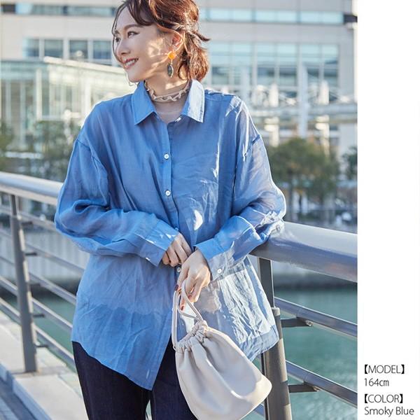 シャツ ブラウス 春夏 シャツ シャツブラウス レディース 長袖 オフィス コーデ 白 黒 おしゃれ シースルー ワイド 無地 トップス Sb R501 メンズファッション Styleblockmen 通販 Yahoo ショッピング