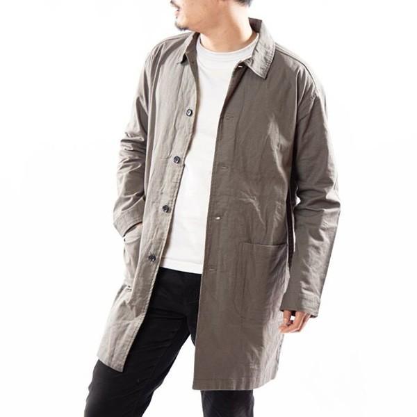 ステンカラーコート メンズ スプリングコート カジュアル ビジネス 無地 ショップコート シャツコート 綿麻 ストレッチ 長袖 ロング アウター Sb S メンズファッション Styleblockmen 通販 Yahoo ショッピング