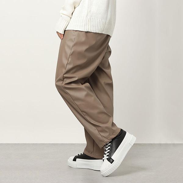 送料無料 ボトムス パンツ ワイドパンツ テーパードパンツ フェイクレザー 合皮 無地 ワイドパンツ テーパードパンツ フェイクレザー 合皮 無地 12分丈 ロング カジュアル 秋 冬 パンツ ボトムス メンズ Www Threeriversofs Com