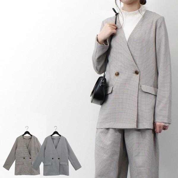 ジャケット ノーカラー セットアップ レディース 春 チェック柄 スーツ カジュアル アウター セール 2818s Sb X メンズファッション Styleblockmen 通販 Yahoo ショッピング