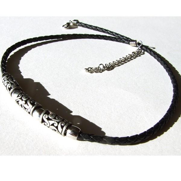 ネックレス メンズ チョーカー 人気 レザー風 シンプル メンズネックレス チョーカーネックレス ブラック アジャスター付きチェーン Mnl186 Style By 通販 Yahoo ショッピング