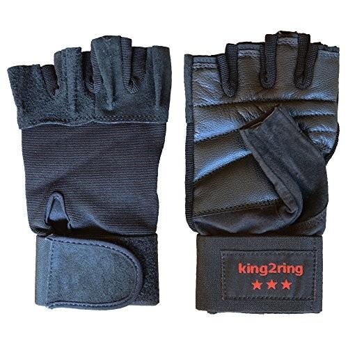 King2ring 筋トレ ウェイトリフティング グローブ リストラップ 付き バッファロー革 Pk900 Red M Apaproduction Fr