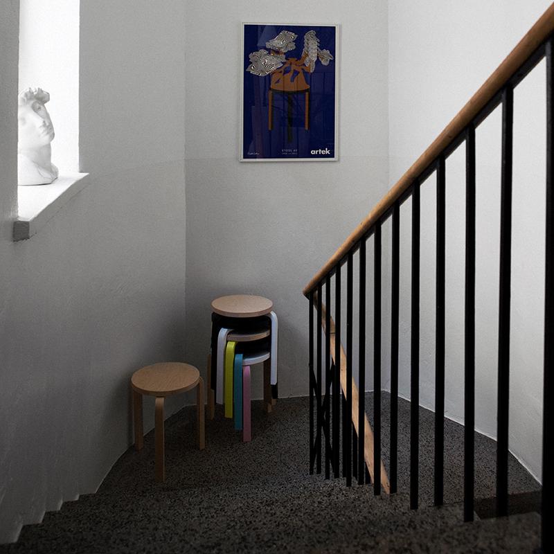 artek（アルテック） スツール60 artek ブラック リノリウム バーチ材