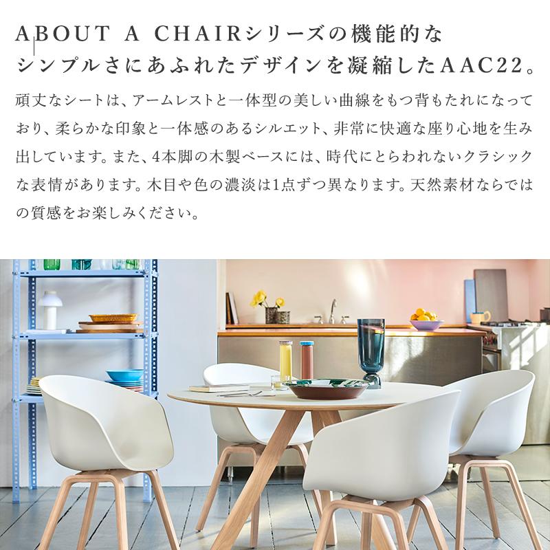 HAY ヘイ About A Chair アバウト ア チェア AAC 22 ver 2.0 アームチェア カラー：16色 ベース：オーク（水性塗装） デザイン：ヒー・ウェリングの画像