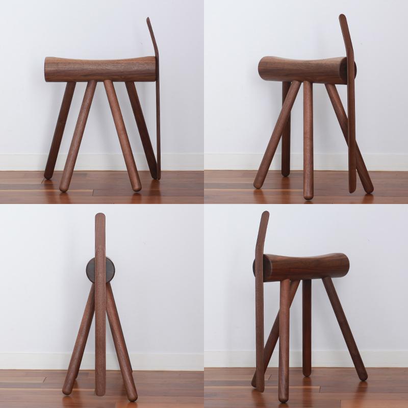 ウォールナット 無垢材 靴べら スツール DENTO ES stool & Shoehone スツール 靴べら付きスツール